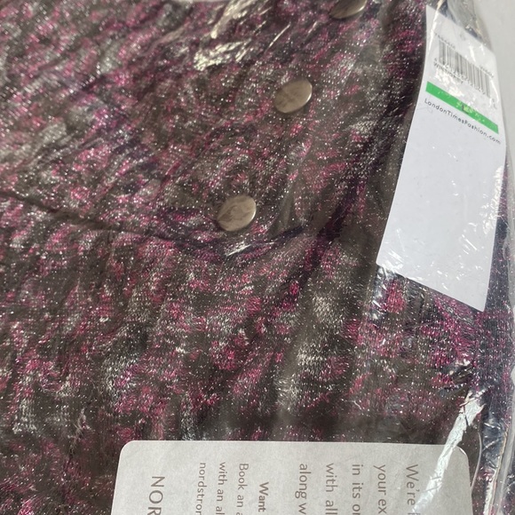 London Times Blurry Medallions Turtleneck Shift Wine & Grey Paisley, Size L, NWT - Picture 9 of 10